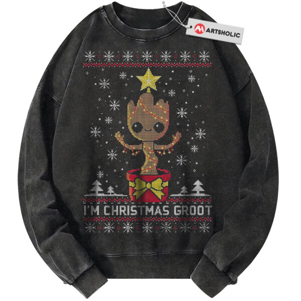 Groot Sweatshirt, Christmas Sweatshirt, Marvel Comics Sweatshirt, Vintage Sweater